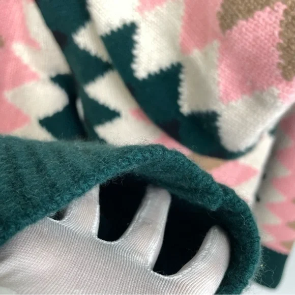 KHAITE The Elodie Cashmere Hoodie Sweater In Zig Zag HAILEY BIEBER